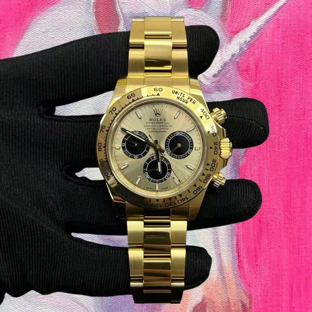 改裝定製 高仿勞力士 Rolex daytona 地通拿全金余文樂 M126508-0006